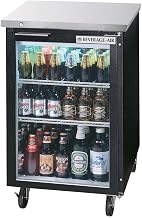 Beverage-Air BB24GF-1-B 24" One Glass Door Food Rated Back Bar Refrigerator 7.8 cu. ft. Capacity Black Exterior and Rear Mounted