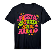 Men's Fiesta Squad San Antonio Texas Cinco De Mayo Groovy Style Performance T-Shirt by Cinco De Mayo Lets Fiesta Apparel for Women Men – Polyester, Black, Model 800MZ19GD7M