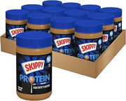 SKIPPY Chunky Peanut Butter Blended with Plant Protein, 16oz Jar, 12 Pack