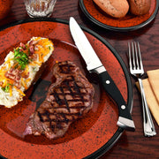 10 1/2" Stockyard Steak Knife - Full-Tang by WTI - World Tableware – 10 1/2", Black with Silver blade, Model 201 2693
