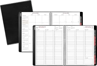 AT-A-GLANCE 2026 Weekly-Monthly Appointment Book, 8" x 11" Sheets, Faux Leather Black Cover (33351-2601)