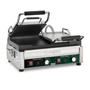 Panini Press with 17" x 9.25" Cooking Surface & Double Flat Plates by Waring – Large and Dual Cooking Surface Machines, Stainless Steel, Silver, Model WFG300
