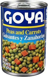 Goya Peas and Carrots, Ready to Use, Soups, Sides, Recipes, 15 oz, 2-Pack