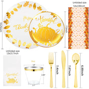 Festiva Thanksgiving Dinnerware Set, 176 Pieces, Pumpkin