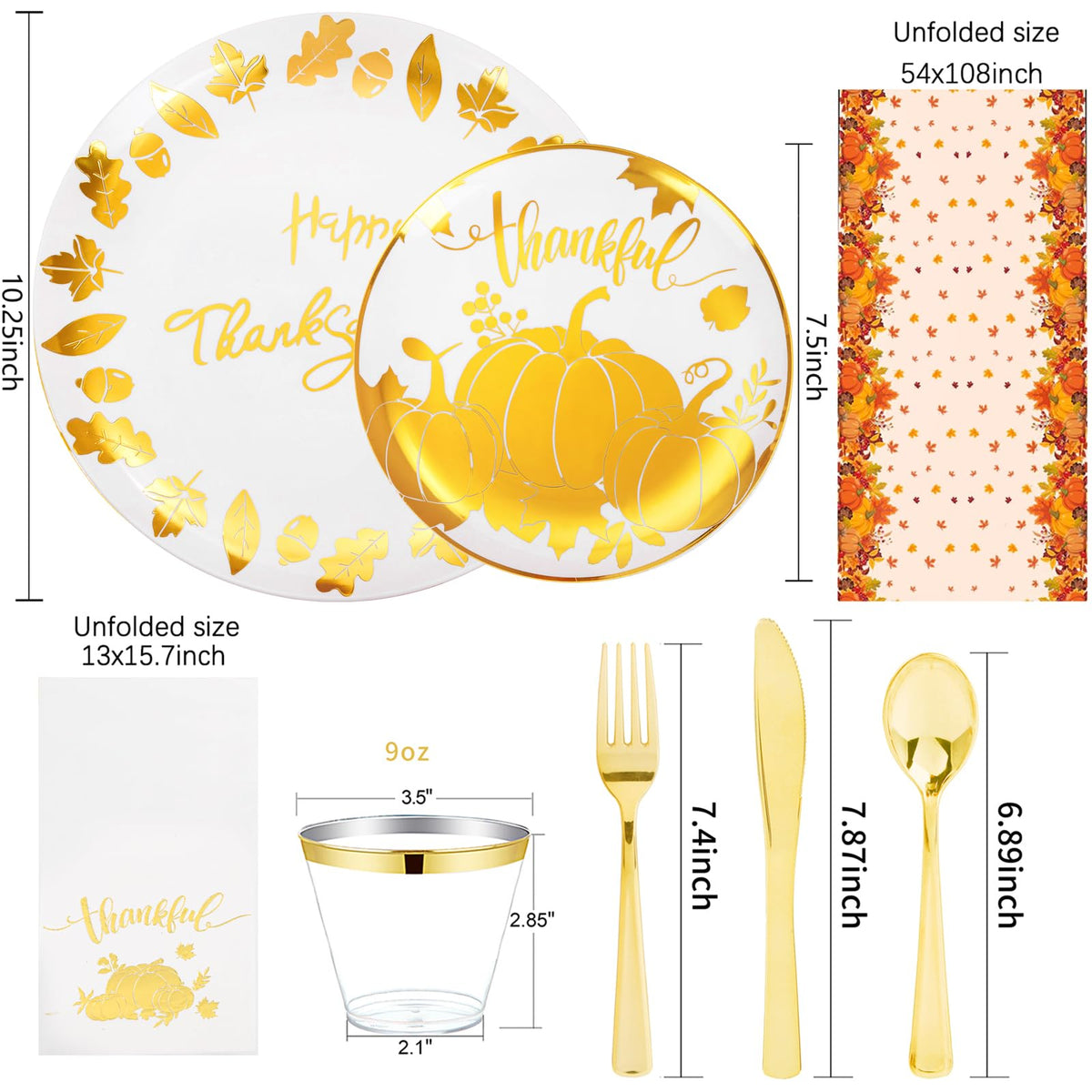 Festiva Thanksgiving Dinnerware Set, 176 Pieces, Pumpkin