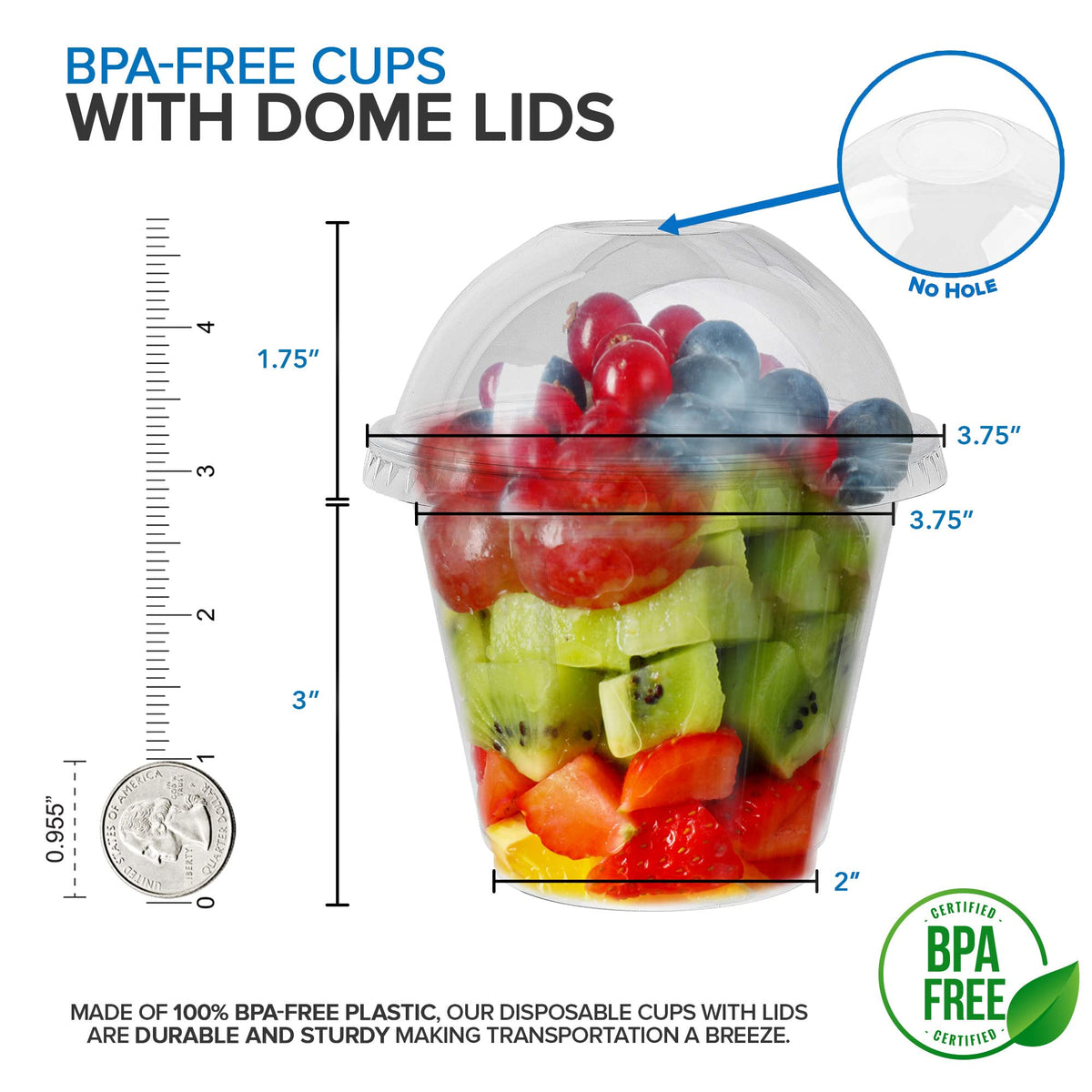 9 oz Clear Plastic Dessert Cups with Lids (Set of 50) Small Disposable Parfait Cup by Stock Your Home – 9 Ounce, Plastic, Transparent, Pack of 50, Model 1620