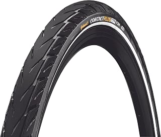 Continental Contact Plus City Bike Tire - Clincher, Wire, Black/Reflex, SafetyPlus Breaker, E50, 26" / 27.5" / 700 Sizes