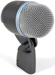 Kick Drum Microphone - Supercardioid Dynamic Mic with High Output Neodymium Element by Shure – 4.10, Alloy Steel, Silver, Model Beta 52A