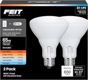 Feit Electric BR30 LED Light Bulb, 65W Eq, 5CCT 6Way, 2 Pack