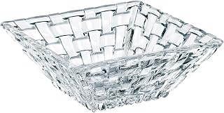 Nachtmann Bossa Nova Collection Square Dip Bowls, Set of 2, Clear Crystal Glass, Serving Dish for Sauce, Salsa, Ice Cream, and Dips, Giftable, 7.8 Inch, Clear, Dishwasher Safe