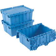 Distribution Container with HINGED LID by Monoflo – 21.9x15.3x9.7 inches, Plastic, Blue, Model 257808BL