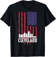 Cleveland Retro Youth Jersey Clothing USA Flag Cleveland T-Shirt