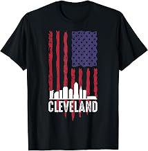 Cleveland Retro Youth Jersey Clothing USA Flag Cleveland T-Shirt