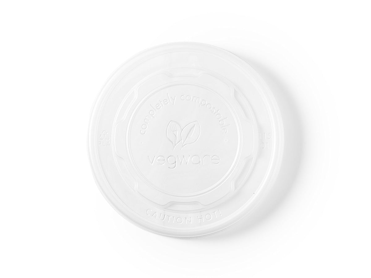 12-32 oz Soup Container Flat Lid - 500/Case by Vegware – Model VLID115S