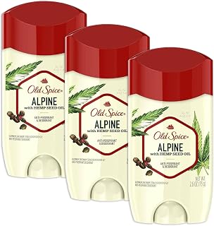 Old Spice Antiperspirant Deodorant, Alpine with Hemp Seed Oil 2.6 oz (Pack of 3)