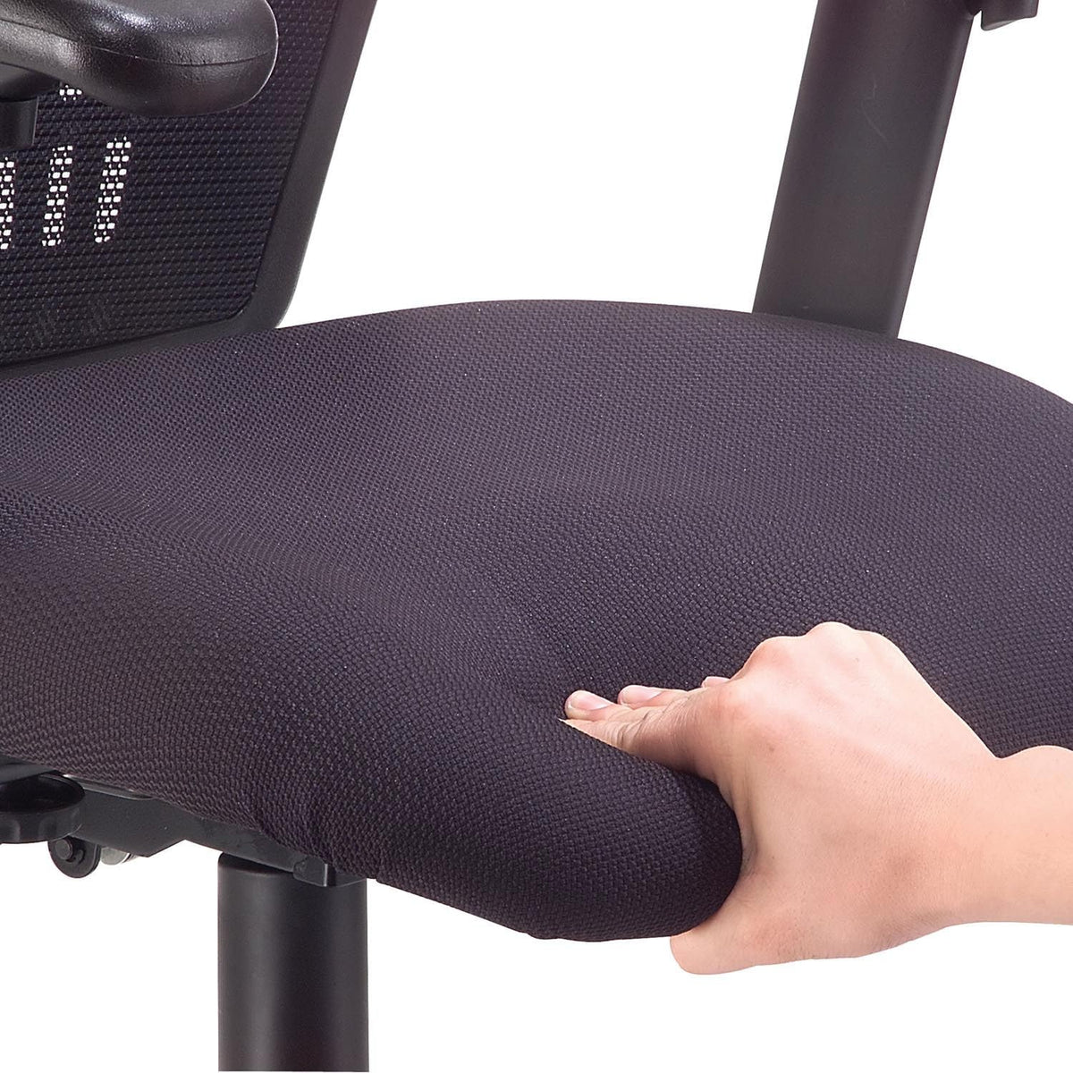 Interion Mesh Back Office Chair with High Back & by Global Industrial – 20"W x 18.5"D x 23.5"H, Black, Model A90342TMI+38L1