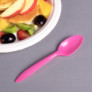 5" PP Medium-Weight Disposable Teaspoon by Karat – 5.5“ Pack of 40, Plastic, Pink, Pack of 1000, Model U2008 (Pink)