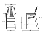 South Beach Lifeguard Chair by Polywood – 26.5 inches (W) x 39 inches (L) x 56.5 inches (H), High Density Polyethylene (HDPE), White, Model SBL30WH