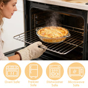 LDHHYH Glass Pie Dish Set, 7 Inch Round Baking Plate, Clear