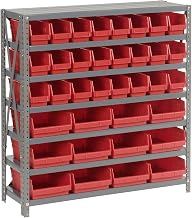 Global Industrial 7 Shelf Steel Shelving with (36) 4" H Plastic Shelf Bins