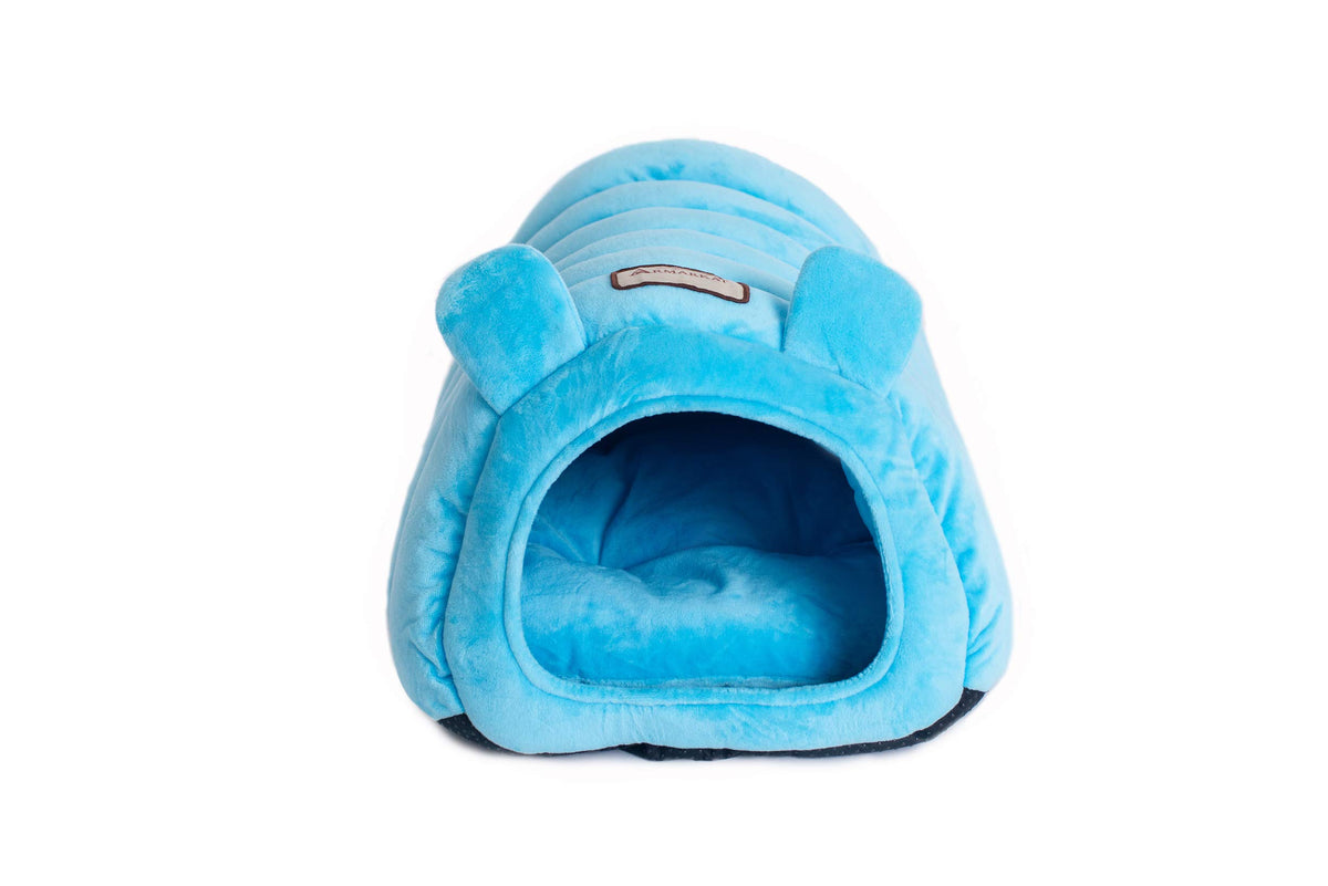 Cat Bed Model Tube Shape by Armarkat – 20 x 14 x 11, Fabric, Sky blue, Model C90CTL