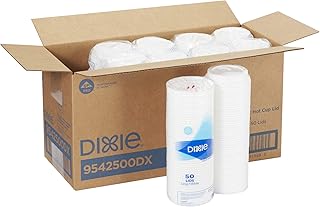 Dixie 10-20 oz. Dome Hot Coffee Cup Lid by GP PRO (Georgia-Pacific), White, 9542500DX, (Pack of 10, 500 Count Total)