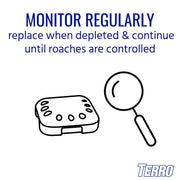 Multi-Surface Roach Bait Stations by Terro – 6 Bait Stations, Plastic, Black, Model T500