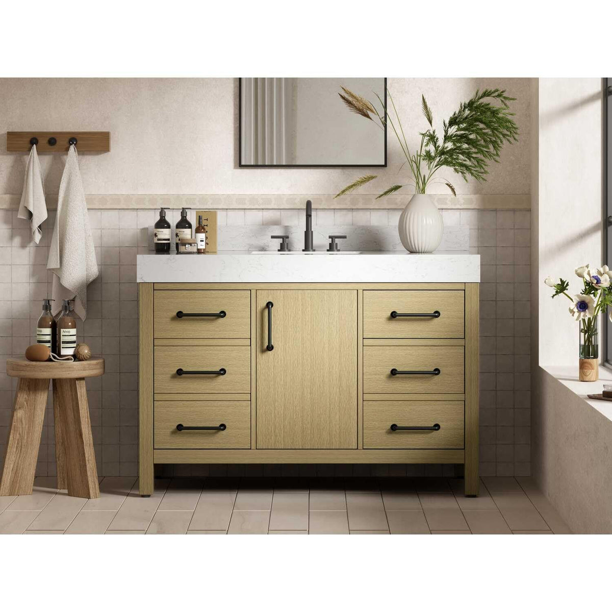Elegant Kitchen and Bath 48" Single Bathroom Vanity in Honey Brown by Elegant Lighting – unspecified, Wood, Honey Brown, Model VF60648MHB-BS