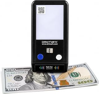 Dri Mark Flash Test Counterfeit Bill Detector, 3 Easy Tests in One Small Device, Watermark, Ink, Security Strip, Fast and Accurate Money Checker, Fake Currency Detection Machine, Maintenance Free