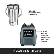 One-Gallon Food Blender with Electronic Keypad by Waring – 1-Gallon, 1.0 gallons, Stainless Steel Jar, Black, Model CB15