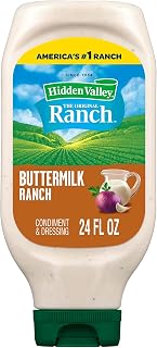 Hidden Valley Buttermilk Ranch Condiment and Dressing, Easy Squeeze Bottle, 24 Fl Oz (Package May Vary)