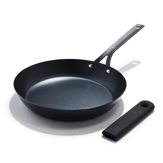 Obsidian 12" Carbon Steel Frying Pan by OXO – 12" Frying Pan Skillet (Pack of 6), 3.0 cups, Carbon Steel, Negro, Pack of 6