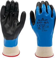 SHOWA 377 General Purpose Gloves, Foam Nitrile, X-Large, 12-Pack | Fully coated nitrile work gloves with grip. 13-Gauge seamless knit, water resistant, heavy duty automotive gloves. Bulk pack.
