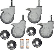Nexel CA5SBP (2) Swivel (2) Swivel Brake Stem Casters, 5" Polymer, Set of (4), 1200 lb Capacity