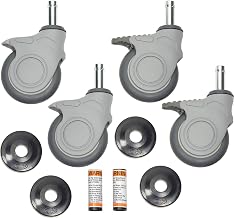 Nexel CA5SBP (2) Swivel (2) Swivel Brake Stem Casters, 5" Polymer, Set of (4), 1200 lb Capacity