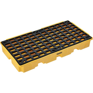 Low Profile Spill Containment Modular Platform by Global Industrial – 52.25"L x 26.25"W x 6.5"H, Plastic, Yellow, Model 988952
