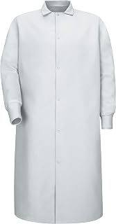 Red Kap Men's Gripper Front Spun Polyester Pocketless Butcher Coat With Knit Cuffs