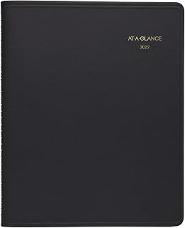 2022 Daily Appointment Book & Planner by AT-A-GLANCE, 8-1/2" x 11", Large, 24-Hour, Black (7021405)