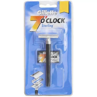 7 o' Clock Sterling Razor by Gillette – 1 Count (Pack of 1), Stainless Steel, Black