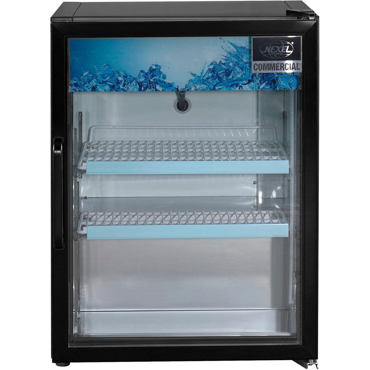Global Industrial Countertop Merchandising Refrigerator by Nexel – 4.9 cubic_feet, Steel, Black, Model G138BMF-HC