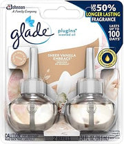 Glade Plugins Refills Sheer Vanilla Embrace, 1.34 FL OZ, 2 CT (Pack of 10)