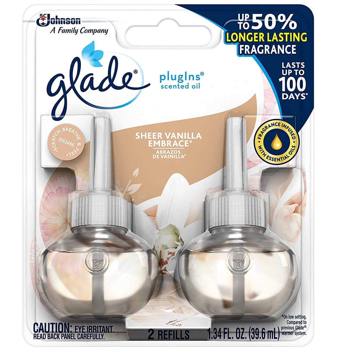 Plugins Refills Sheer Vanilla Embrace by Glade – 1 Count (Pack of 10), Pack of 10, Model 046500217647