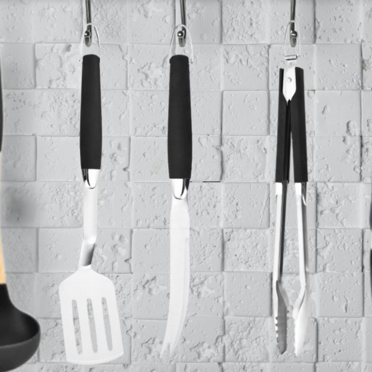 3-Piece BBQ Tool Set: Stainless Steel Grilling Spatula by Hamilton Beach – Stainless Steel, Model HNA625