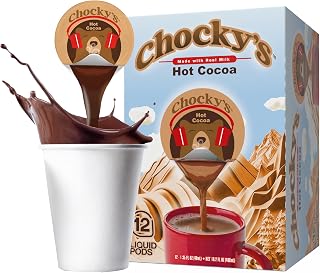 Chocky’s by Java House Single-Serve Hot Chocolate Pods - Peel and Pour Liquid Concentrate - Hot Chocolate - 48 Count