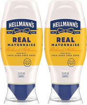 HELLMANN'S Real Mayonnaise Real Mayo Squeeze Bottle For a Creamy Sandwich Spread or Condiment Gluten Free, Made With 100% Cage-Free Eggs 11.5 oz (Pack of 2)