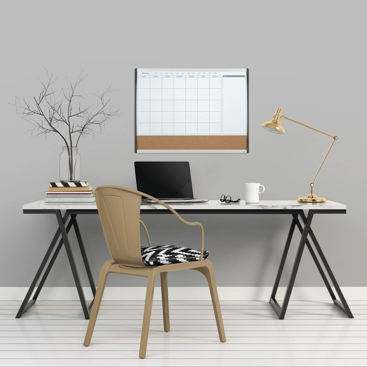 Magnetic Combination Calendar Board by Quartet – True, Plastic, White/Brown, Model BD-ARC-79372