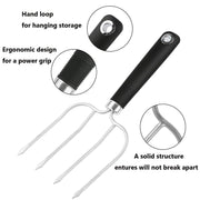 MTNZXZ Turkey Lifting Forks and Meat Claws Set, Stainless Steel, Silver