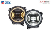 Elite LED Headlights compatible with Jeep JL Wrangler 2018 by Diode Dynamics – Elite Max, White, Model DD5165