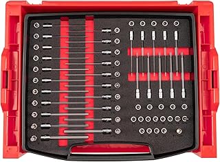TEKTON 1/4 Inch Drive Standard and Long Bit Socket Set with Open Top Drawer and Rack (75-Piece) | SHB90701