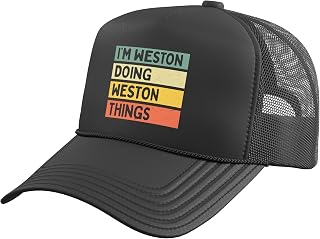 I'm Weston Doing Weston Things Funny Personalized Quote Trucker Hat with Adjustable Mesh Back